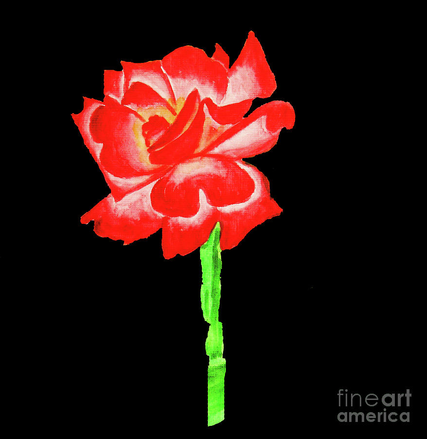 Red rose, painting #12 Painting by Irina Afonskaya