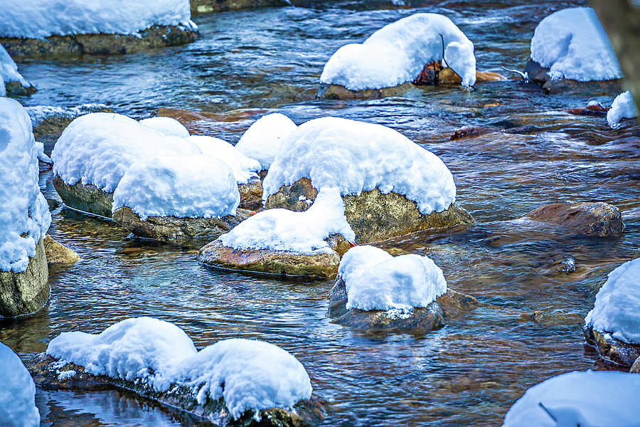 Snow And Ice Covered Mountain Stream #11 Photograph by Alex Grichenko