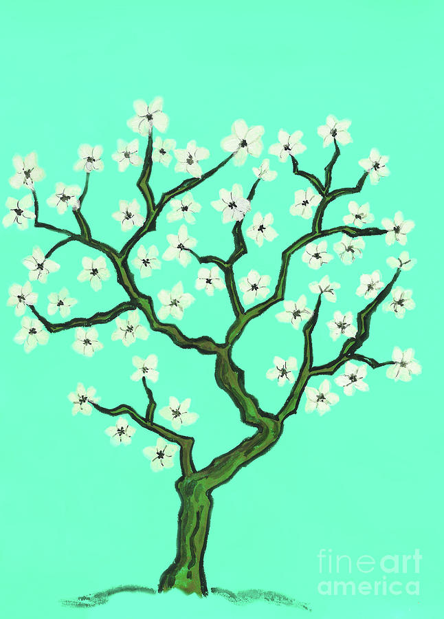 Spring tree in blossom, painting #11 Painting by Irina Afonskaya
