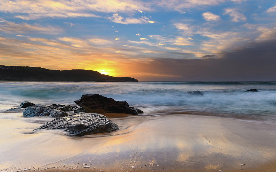 Sunrise Seascape at the Beach Photograph by Merrillie Redden