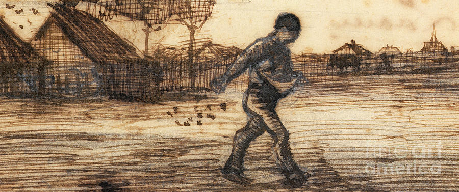The Sower Drawing by Vincent Van Gogh