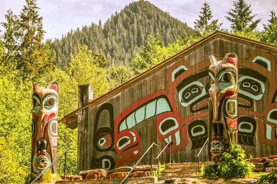 Totems Art And Carvings At Saxman Village In Ketchikan Alaska #11 Photograph by Alex Grichenko