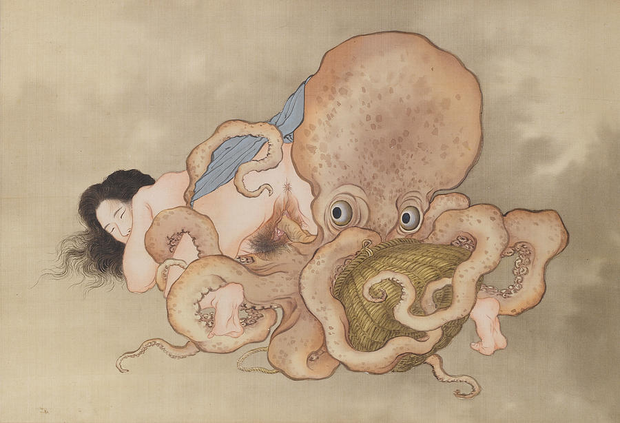 11-Twelve Erotic Scenes Painting by Kobayashi Eitaku