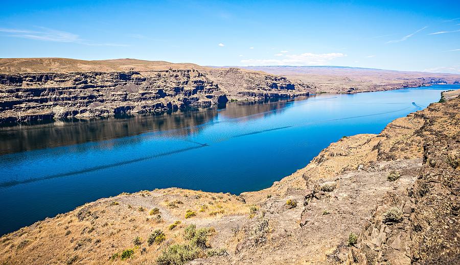Wanapum Lake Colombia River Wild Horses Monument and canyons #11 Photograph by Alex Grichenko