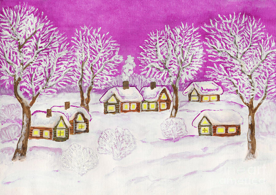 Winter landscape, painting #11 Painting by Irina Afonskaya