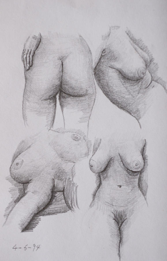 Nude study #110 Drawing by Masami Iida