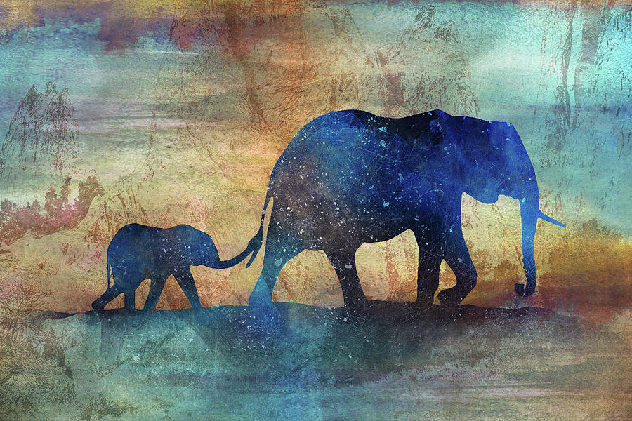 11013 ElephantS Digital Art by Pamela Williams