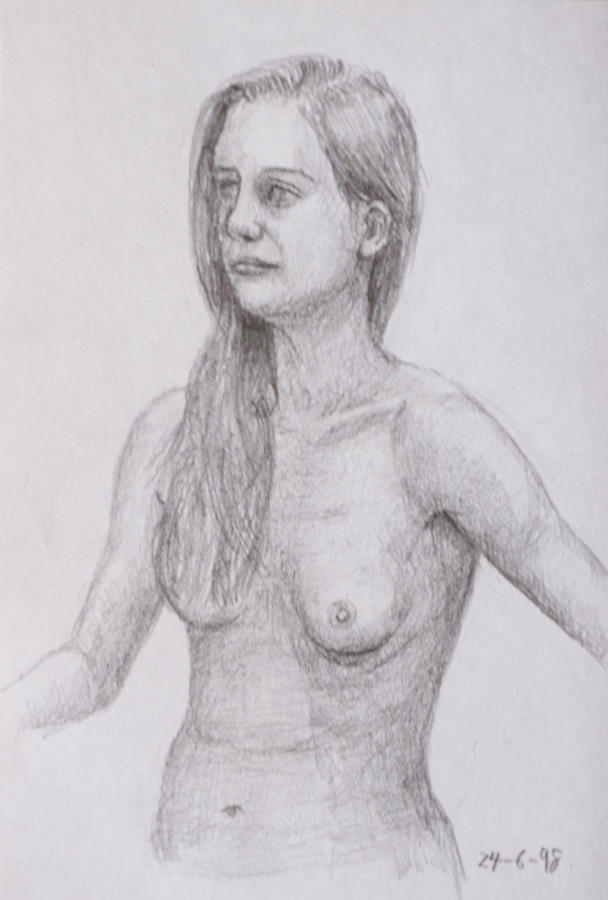 Nude study #111 Drawing by Masami Iida