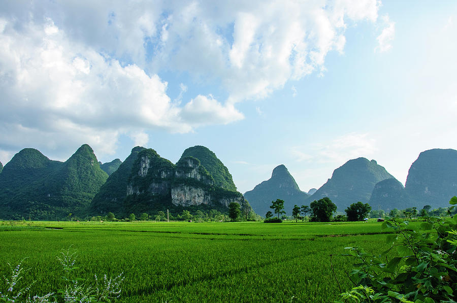 The beautiful karst rural scenery Photograph by Carl Ning - Fine Art ...