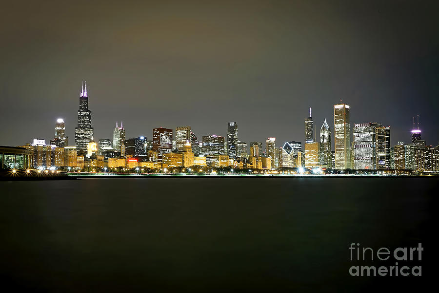 1129 Chicago at Night Photograph by Steve Sturgill
