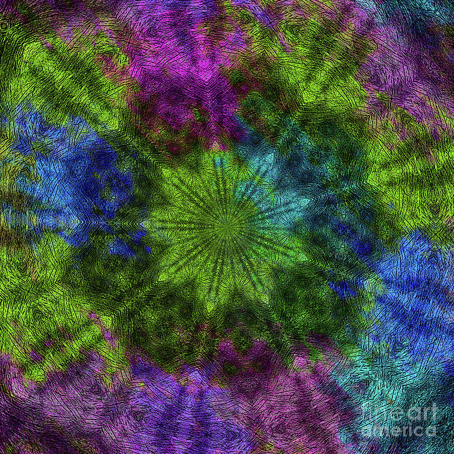 Abstract Digital Art - 11350 Abstract Colours Kaleidoscope by Colin Hunt