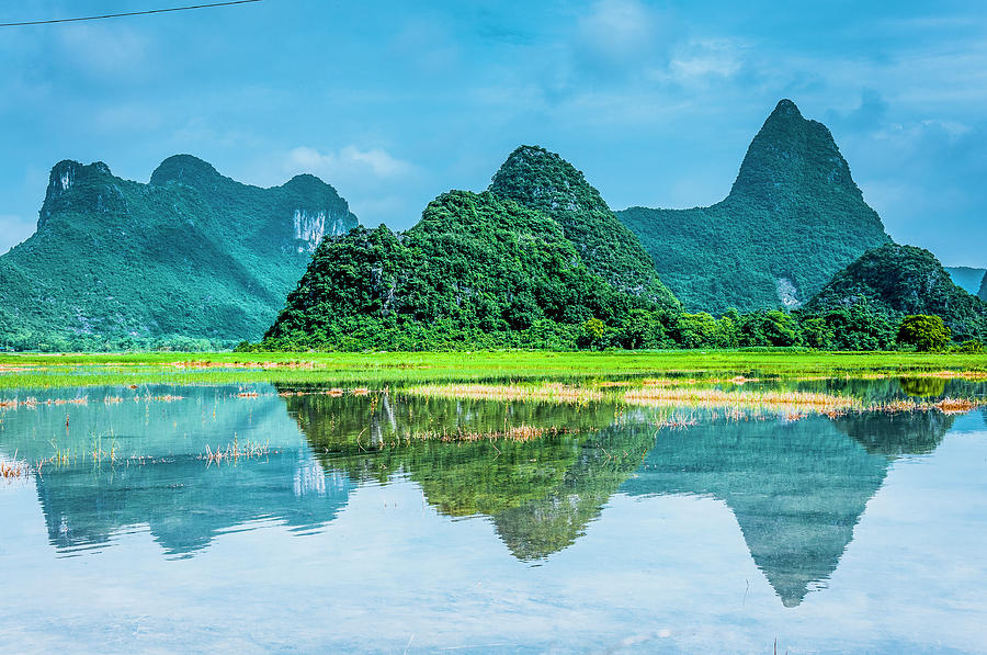 Karst rural scenery in raining Photograph by Carl Ning - Fine Art America