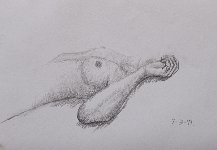 Nude study #115 Drawing by Masami Iida
