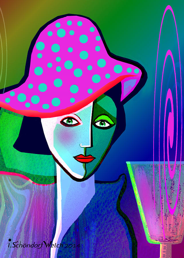 1150 - Woman with a  Pocodot Hat ... Painting by Irmgard Schoendorf Welch