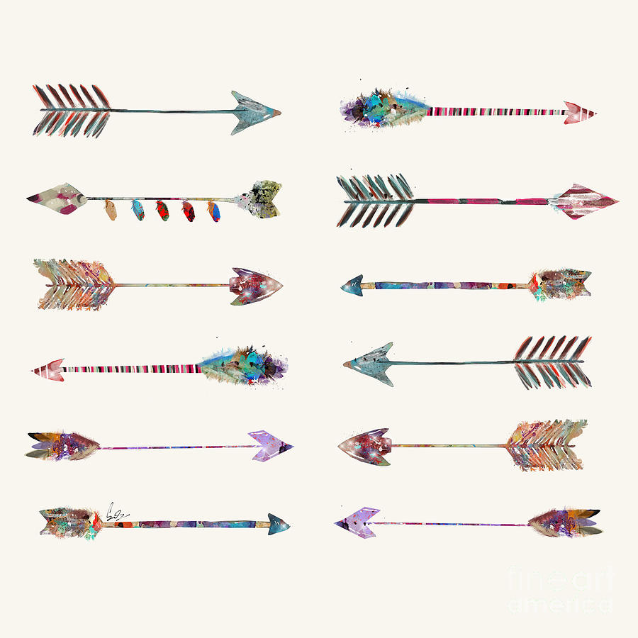 Arrows Painting - 12 Arrows by Bri Buckley Arrows Painting - 12 Arrows by Bri Buckley
