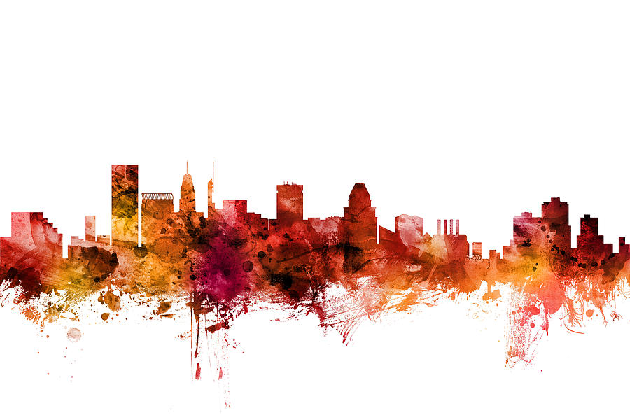 Baltimore Maryland Skyline #12 Digital Art by Michael Tompsett