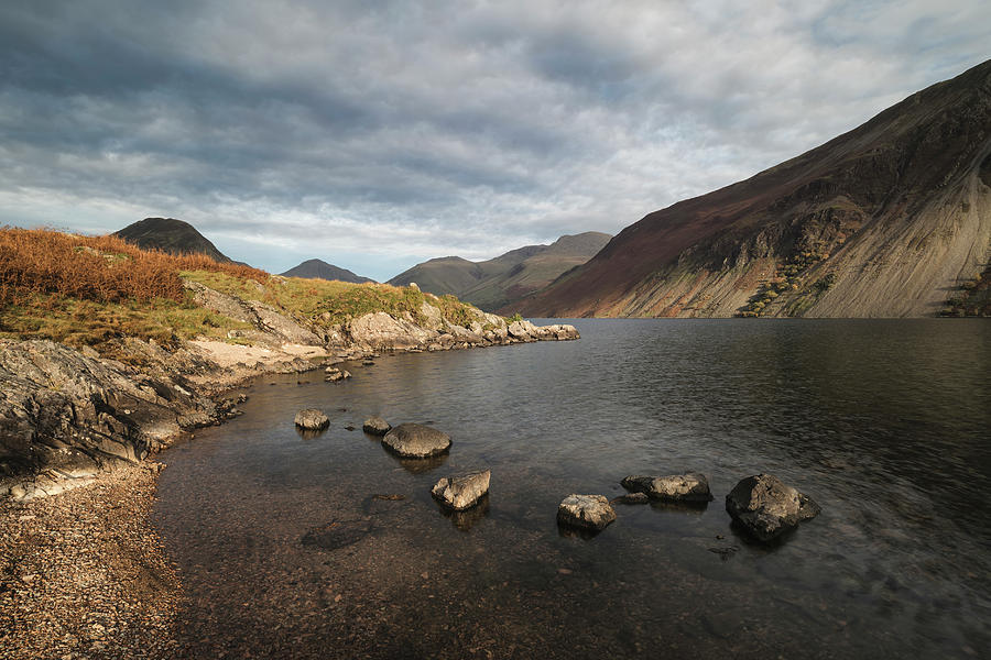 Beautiful Sunset Landscape Image Of Wast Water And Mountains In