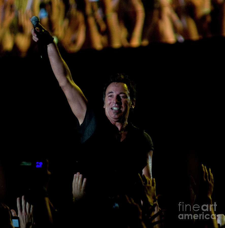 Bruce Springsteen and Max Weinberg with the E Street Band at Bonnaroo Music Festival  Photograph by David Oppenheimer