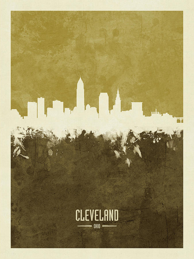 Cleveland Ohio Skyline #12 Digital Art by Michael Tompsett