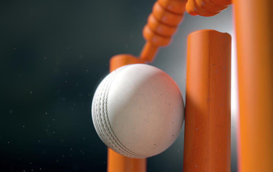 Cricket Digital Art - Cricket Ball Hitting Wickets #12 by Allan Swart