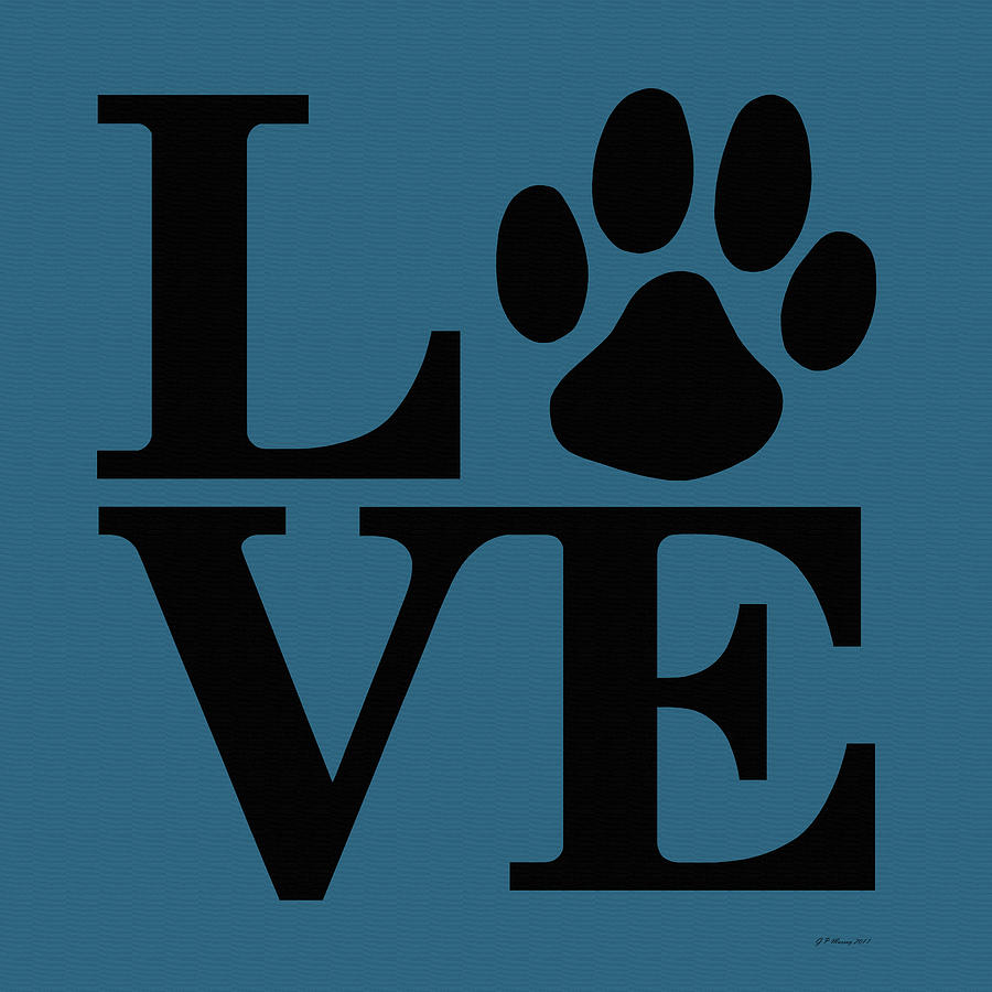 Dog Paw Love Sign #12 Digital Art by Gregory Murray