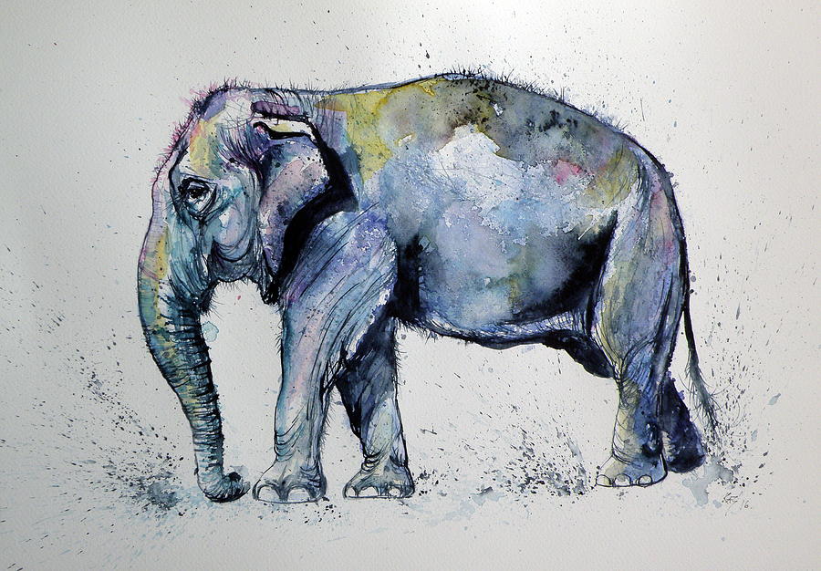 Elephant #12 Painting by Kovacs Anna Brigitta