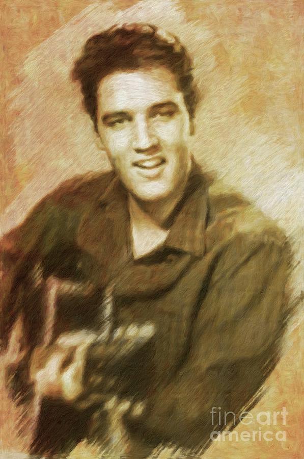 Music Painting - Elvis Presley, Rock and Roll Legend #12 by Esoterica Art Agency