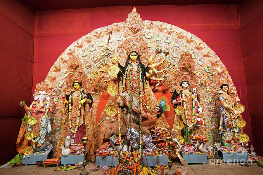 Exterior of decorated Durga Puja pandal at Kolkata West Bengal India  Photograph by Rudra Narayan Mitra - Fine Art America