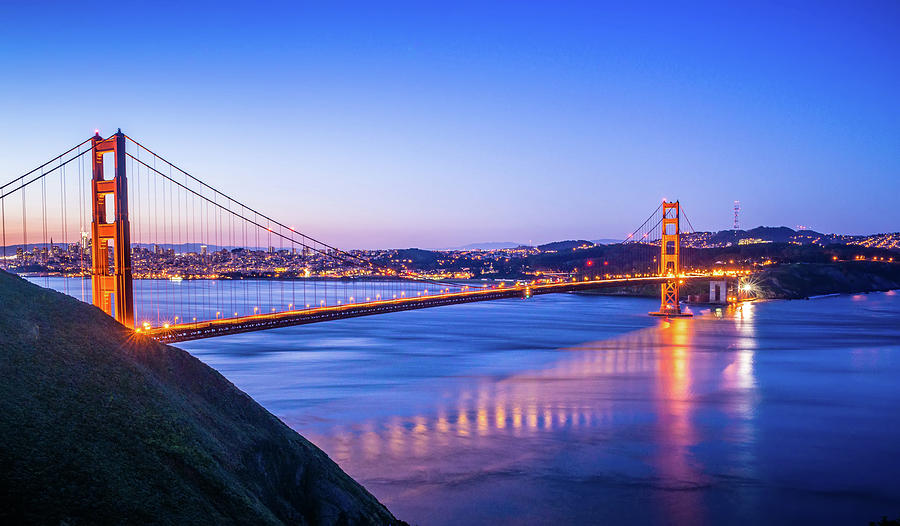 Golden Gate Bridge In San Francisco At Sunrise #12 Photograph by Alex Grichenko