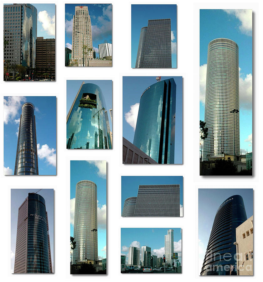 12 image collage of High rise buildings Photograph by Tomi Junger