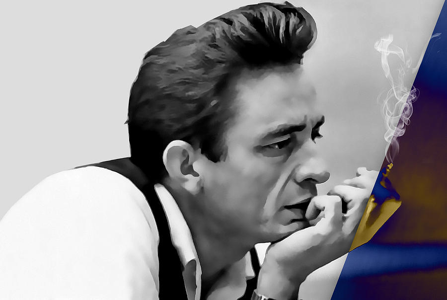 Johnny Cash #12 Mixed Media by Marvin Blaine