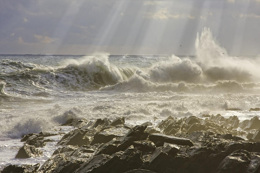 Large Waves Near Pemaquid Point On The Coast Of Maine #12 Photograph by Keith Webber Jr