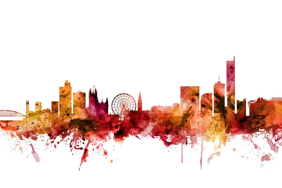 Manchester England Skyline #12 Digital Art by Michael Tompsett