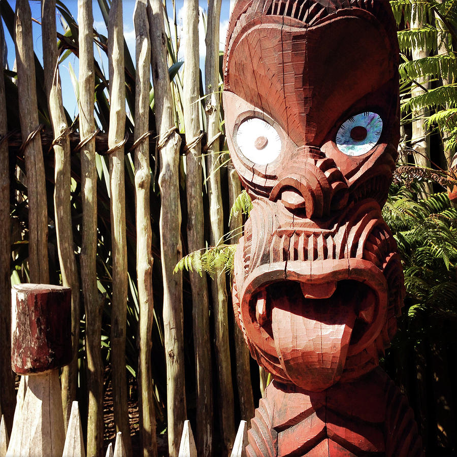 Maori carving #12 Photograph by Les Cunliffe