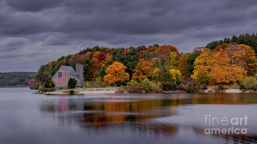 Autumn at the Old Stone Church  Photograph by New England Photography
