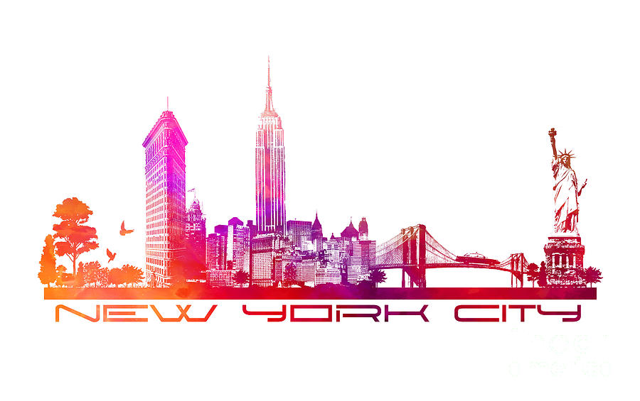 New York city skyline #12 Digital Art by Justyna Jaszke JBJart