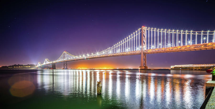 Oakland Bay Bridge Views Near San Francisco California In The Ev #12 Photograph by Alex Grichenko