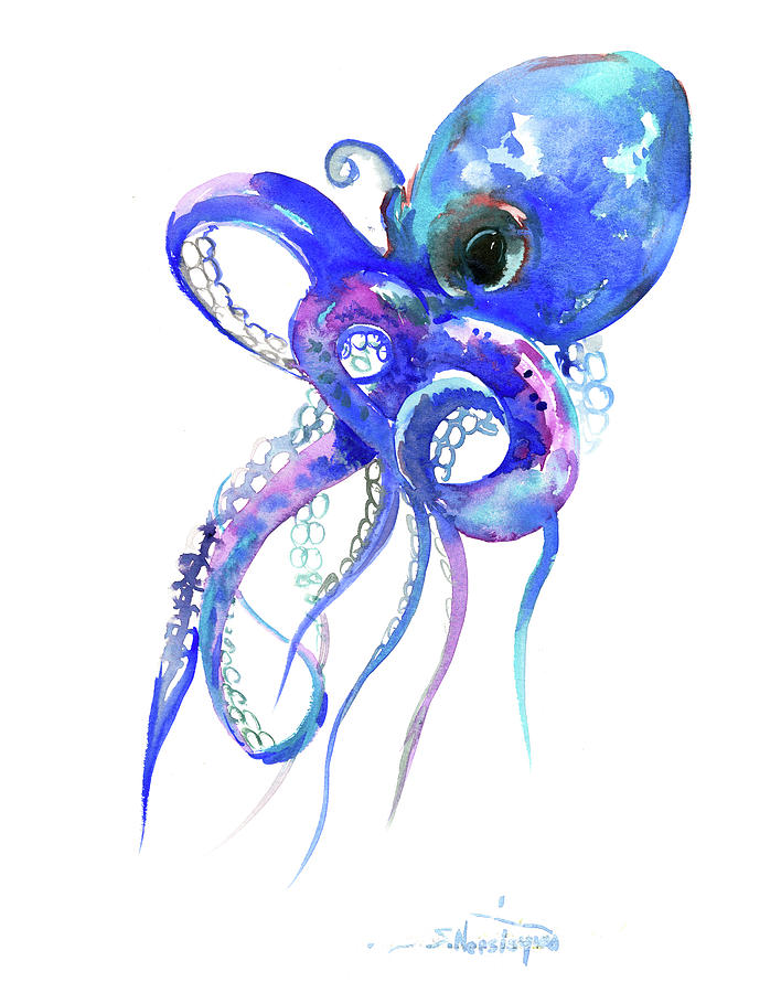 Octopus #12 Painting by Suren Nersisyan