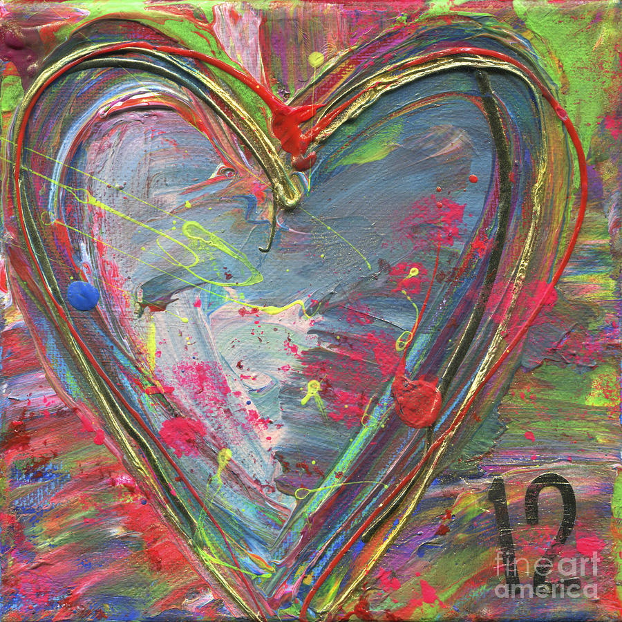 Abstract Painting - 12 of Hearts, Heartache Series by Elizabeth Greene