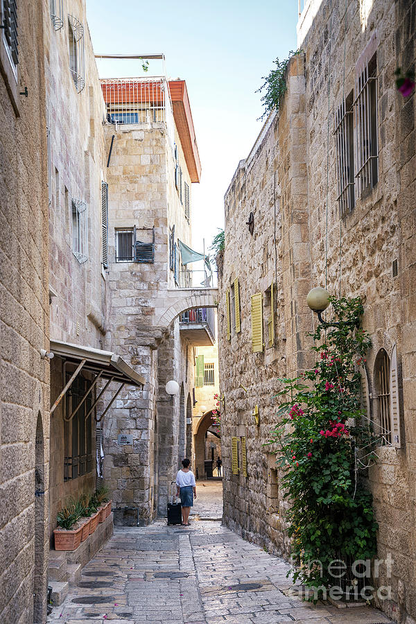 Old Town Cobbled Street In Ancient Jerusalem City Israel Photograph
