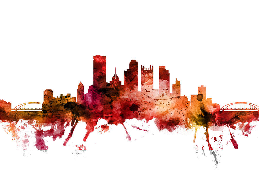 Pittsburgh Pennsylvania Skyline #12 Digital Art by Michael Tompsett