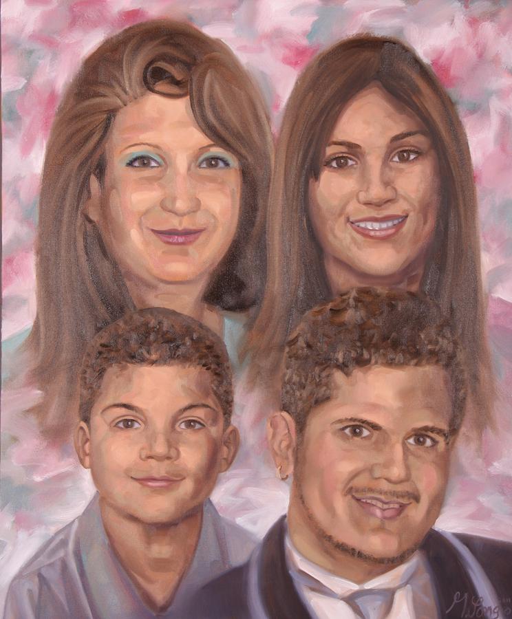 A Family of Four Painting by Gary M Long