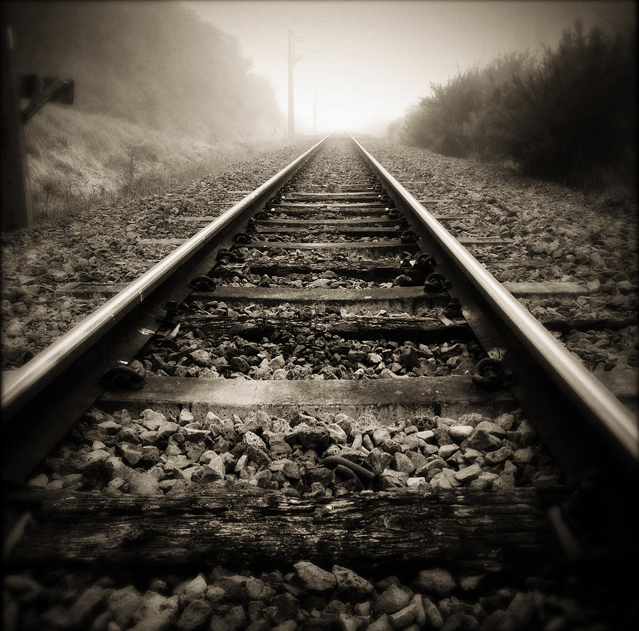 Transportation Photograph - Railway tracks #12 by Les Cunliffe