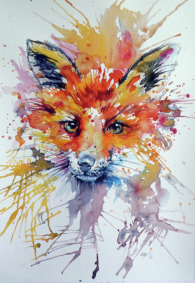 Red fox #13 Painting by Kovacs Anna Brigitta