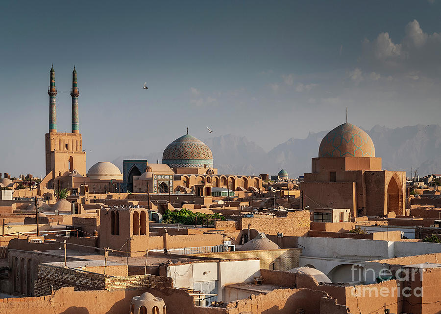 Rootops And Landscape View Of  Yazd City Old Town Iran #12 Photograph by JM Travel Photography
