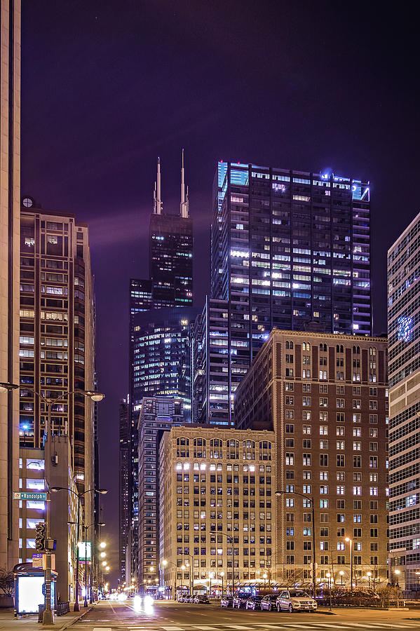 scenes around city of CHicago Illinois at night #12 Photograph by Alex Grichenko