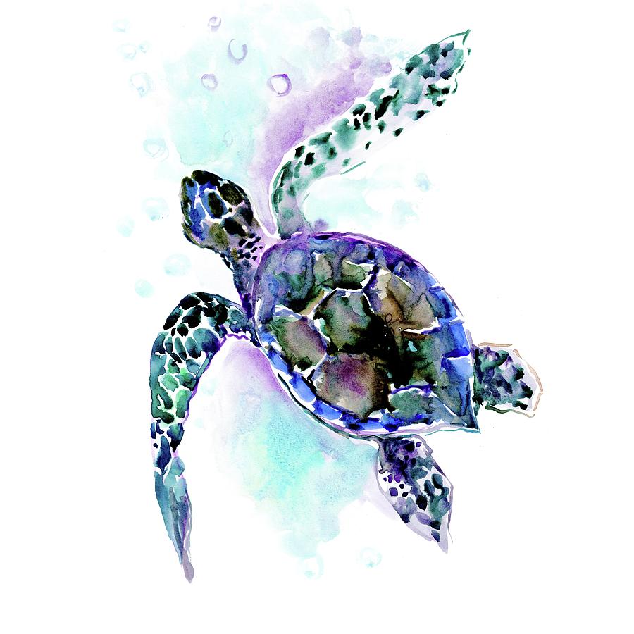 Sea Turtle Painting by Suren Nersisyan - Pixels