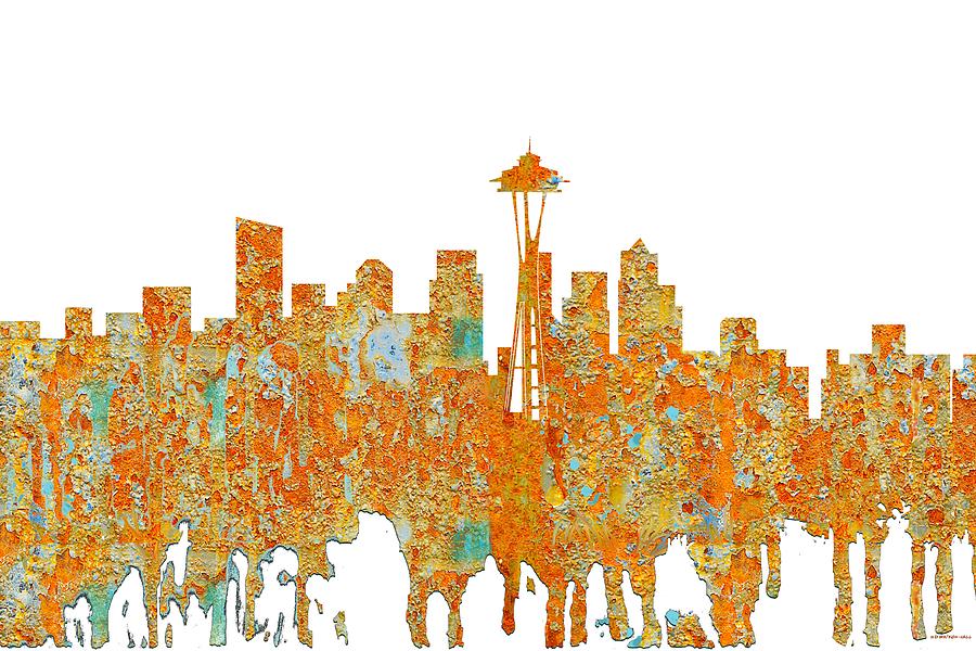 Seattle Washington Skyline #12 Digital Art by Marlene Watson