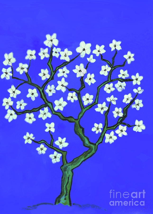 Spring tree in blossom, painting #12 Painting by Irina Afonskaya