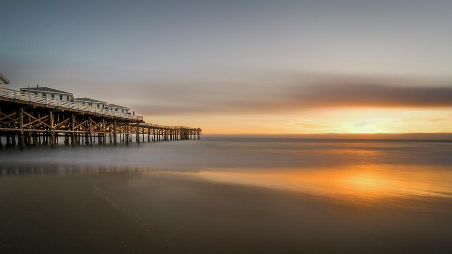 Sunset at Pacific Beach Pier - Crystal Pier - Mission Bay, San D #13 Photograph by Ryan Kelehar